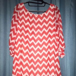 Coral chevron dress size Medium